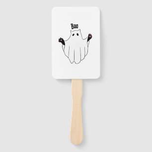 Cat Ghost Boo Halloween Funny Spooky Black Cat  Hand Fan