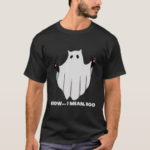 Cat Ghost Halloween Meow I Mean Boo Halloween For T-Shirt