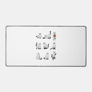 Cat Ghost Spooky Cute Halloween for Men Women Kids Desk Mat
