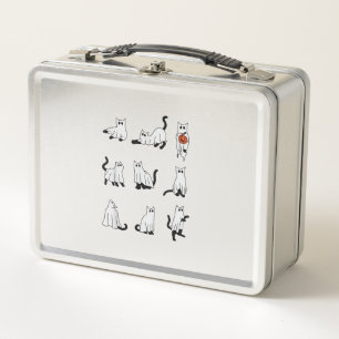 Cat Ghost Spooky Cute Halloween for Men Women Kids Metal Lunch Box