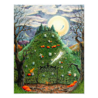 CAT GHOSTS IN NINE LIVES CEMETERY, SPOOKY FOLK ART