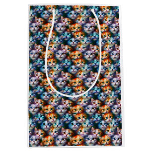Cat Gift Cute Cat Faces Medium Gift Bag