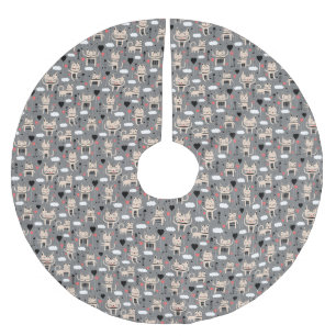 Cat Gift   Cute Cat Pattern Childish Brushed Polyester Tree Skirt