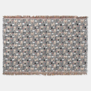 Cat Gift Cute Cat Pattern Childish Throw Blanket
