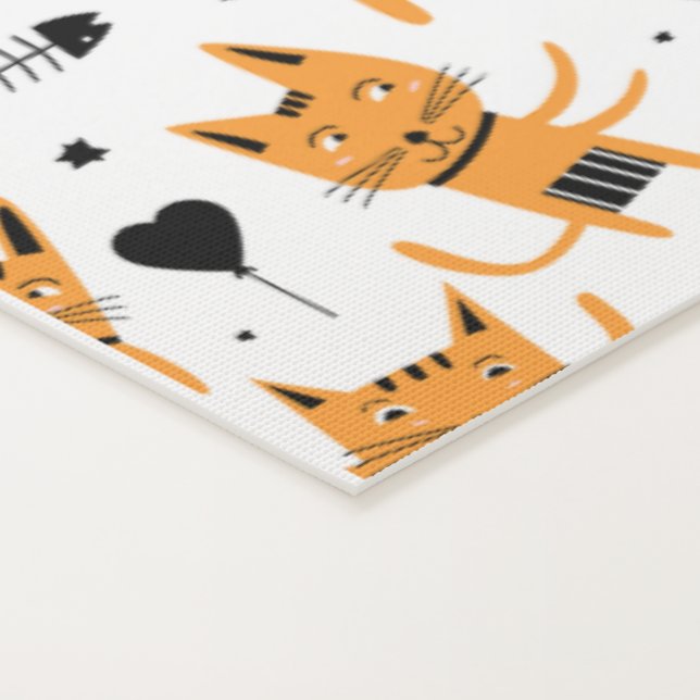 Cat Gift | Cute Cat Pattern Childish Yoga Mat (Detail)