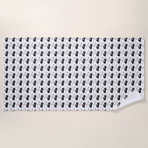 Cat Gift   Cute Cat Pattern Seamless Background Beach Towel