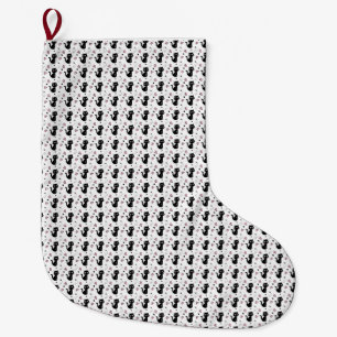 Cat Gift Cute Cat Pattern Seamless Background Large Christmas Stocking