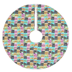 Cat Gift   Cute Kawaii Cat Pattern Brushed Polyester Tree Skirt