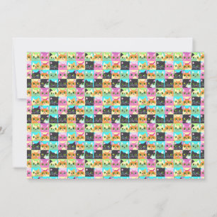 Cat Gift   Cute Kawaii Cat Pattern Thank You Card