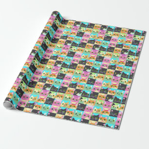 Cat Gift Cute Kawaii Cat Pattern Wrapping Paper