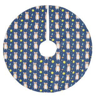 Cat Gift   Space Cat Pattern Graphic Brushed Polyester Tree Skirt