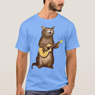 Cat gifts for cat lovers funny playing ukulele T  T-Shirt