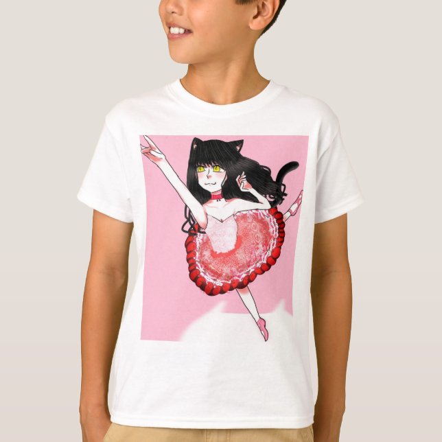 Cat Girl Ballerina T-Shirt (Front)