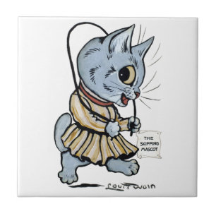 Cat girl, Louis Wain Tile