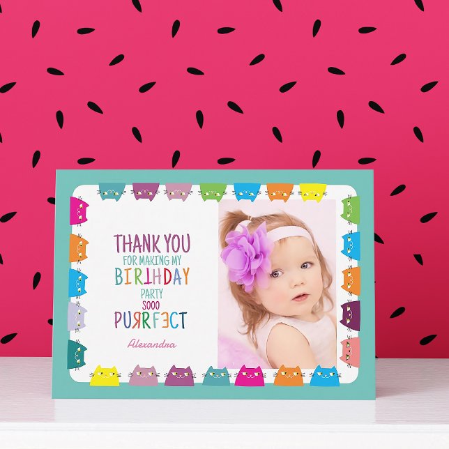 Cat Girl Photo Birthday Thank You (Creator Uploaded)