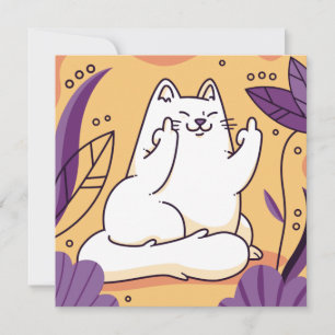 Cat giving the finger card
