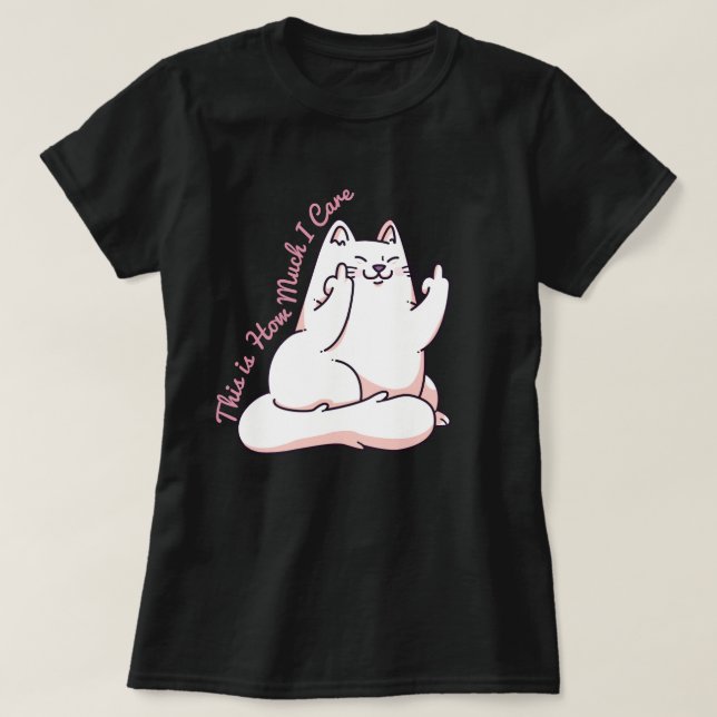 Cat Giving The Finger T-Shirt (Design Front)