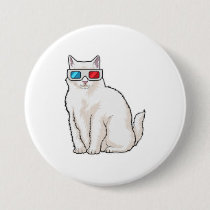 Cat Glasses 7.5 Cm Round Badge