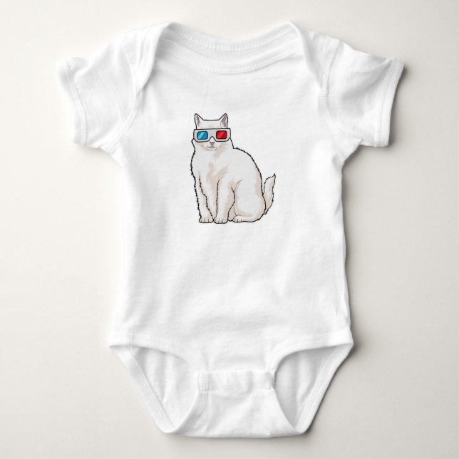 Cat Glasses Baby Bodysuit (Front)