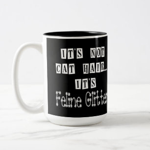 Cat Glitter Humour Two-Tone Coffee Mug