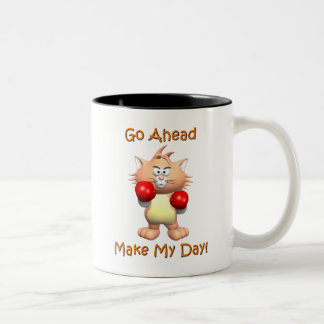Cat - Go Ahead Make My Day Two-Tone Coffee Mug