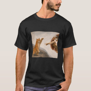 Cat God Creation of Adam Meme - Cat Lover Kitten O T-Shirt