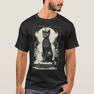 Cat Goddess Black Cat Lover Tarot Card T-Shirt