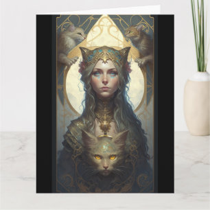 Cat goddess tarot card