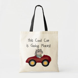Cat Going Places Red Car tshirts and Gifts Tote Bag