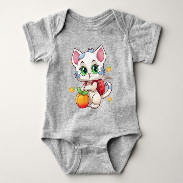 Cat Going To School-85241 Baby Bodysuit (Front)