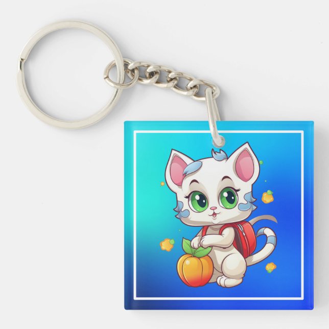Cat Going To School-85241 Key Ring (Front)