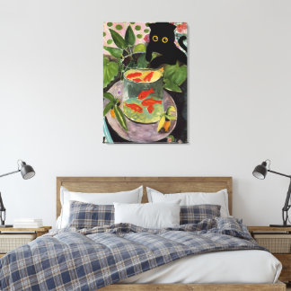 Cat Goldfish Matisse Poster Elegant Modern Canvas Print