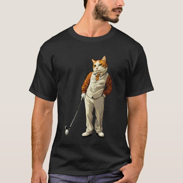 Cat Golfer T-Shirt (Front)
