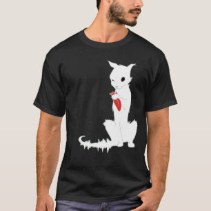 CAT GOT YOUR TONGUE shirt edgy top WHITE CAT