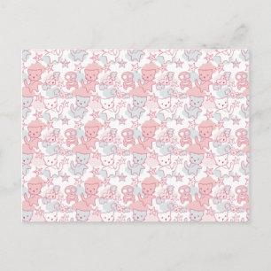 Cat Goth Skull Japanese Style Kawaii Heart Cloud Postcard