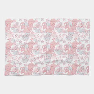 Cat Goth Skull Japanese Style Kawaii Heart Cloud Tea Towel