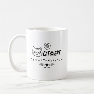 CAT GPT AI Funny Pixel Cat / Funny Cat Tech Quote  Coffee Mug