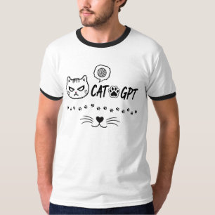 CAT GPT AI Funny Pixel Cat / Funny Cat Tech Quote  T-Shirt