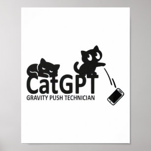 Cat Gpt Gravity Push Technician _1 Poster
