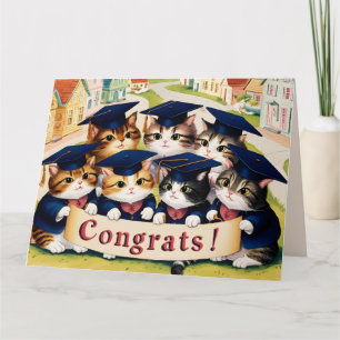 Cat graduation congratulations card