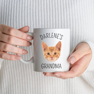 Cat Grandma Coffee Mug Personalized Cat Face Name