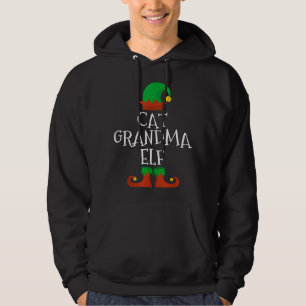 Cat Grandma Elf Christmas Matching Family Pajama Hoodie