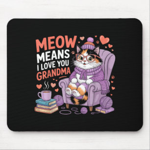 Cat Grandma Grandmother Kitty Meow Pet Granny Mouse Mat
