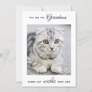 Cat Grandma Personalised Pet Photo Mother's Day Holiday Card