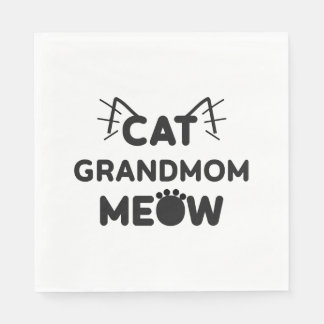 Cat Grandmom Meow Shirt - Gift Napkin