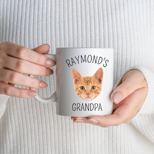 Cat grandpa gift Personalized Mug With Cat Face