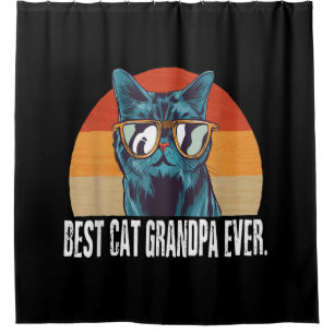 Cat Grandpa Vintage Style Cat Retro Gift Shower Curtain