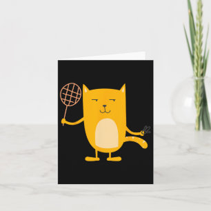 Cat Graphic Badminton Player Shuttle Sports Smash Card