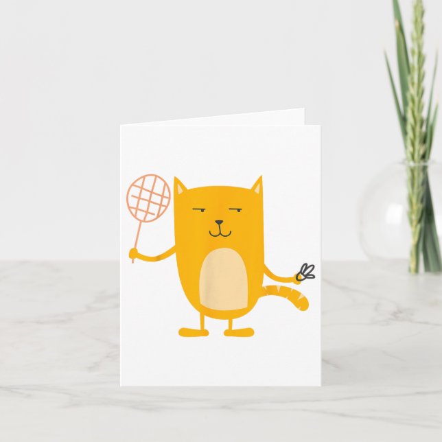 Cat Graphic Badminton Player Shuttle Sports Smash  Card (Front)
