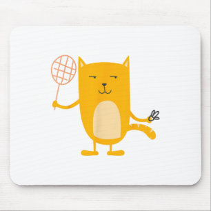 Cat Graphic Badminton Player Shuttle Sports Smash Mouse Mat